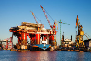 24006554 - oil rig under construction in the shipyard of gdansk, poland